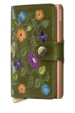 Secrid portofel de piele STITCH FLORAL culoarea verde