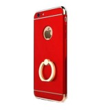 Husa iPhone 7 Plus Elegance Luxury 3in1 Ring Rosie, Protectie Completa, Anti-zgarieturi, Bumper Cromat, Carcasa PC