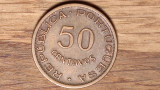 Capul / Cape / Cabo Verde -raritate exotica bronz- 50 centavos 1968 - an unic, Africa