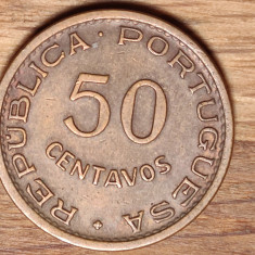 Capul / Cape / Cabo Verde -raritate exotica bronz- 50 centavos 1968 - an unic