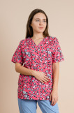 Bluza Medicala Roz Cu Inimioare Unisex Bumbac 115g Paris - 3XL