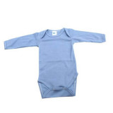 Body din bumbac cu maneca lunga Rib, 12-18 luni, Bleu, Baltic Bebe