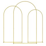 Outsunny Set de 3 Arcade de Grădină pentru Nunți, 120x40x220 cm, Auriu | Aosom Romania