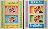 BC479, Dominica si Grenada 1973, 2 colite Printesa Anne, Nestampilat
