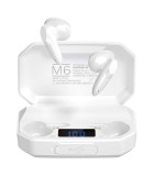 Casti Bluetooth 5.1 Kruger&amp;Matz M6, Driver 13mm, Autonomie 5h, Power Bank 2200mAh, Microfon Incorporat, Alb