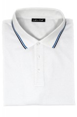 Tricou barbati polo slim alb TR001