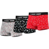 Set 3 Boxeri Barbati Cu Model Negru-gri-rosu - S