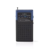 Radio FM de buzunar negru/albastru 1.5W Nedis