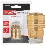 Conector rapid din alama tip mama, filet exterior 1 / 2&quot;, Tvardy T00288
