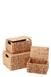 Cumpara ieftin Set 3 cutii depozitare zambila apa maro 23 x 17 x 12 cm, 28 x 21 x 15 cm, 33 x 26 x 18 cm