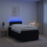 Cumpara ieftin Pat boxspring cu saltea Negru 120 x 200 cm Tesatura
