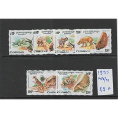 Cambodgea 1995 nestampilat - Mi 1486/91 - Dinozauri
