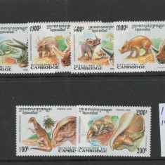 Cambodgea 1995 nestampilat - Mi 1486/91 - Dinozauri