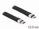 Cablu USB 2.0 type C la micro USB FPC Flat Ribbon 3A 13.5cm, Delock 86793