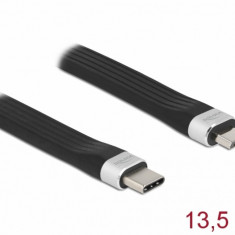 Cablu USB 2.0 type C la micro USB FPC Flat Ribbon 3A 13.5cm, Delock 86793