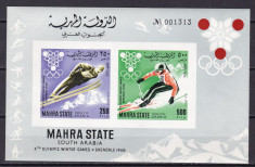 Mahra 1967 sport olimpiada Grenoble MI bl.4 B . MNH w62 Michel=80 foto