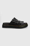 Dr. Martens șlapi de piele bărbați, culoarea negru DM27398001.Tate-Black.Bran