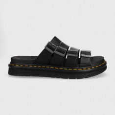 Dr. Martens șlapi de piele bărbați, culoarea negru DM27398001.Tate-Black.Bran