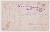 CP expediata la Aradmegye - Arad , 1917 kuk ,regimentul 93 infanterie