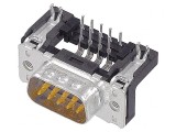 Conector D-Sub 9-Pini Soclu Tată 90&deg; THT UNC 4-40