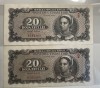 20 lei 1950 consecutive UNC + UNC-