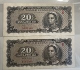 20 lei 1950 consecutive UNC + UNC-