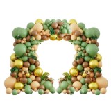 Set arcada baloane decorative din 165 piese, aranjament pentru petrecere tematica Natura, calitate latex Extra, Verde