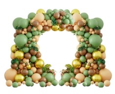 Set arcada baloane decorative din 165 piese, aranjament pentru petrecere tematica Natura, calitate latex Extra, Verde