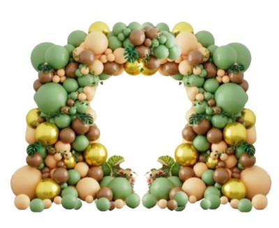 Set arcada baloane decorative din 165 piese, aranjament pentru petrecere tematica Natura, calitate latex Extra, Verde foto