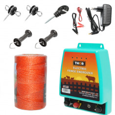 Kit pachet gard electric 6 Joule 12 220V fir 500m 50 izolatori (87TH583-500-01) foto