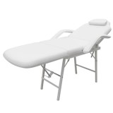 Cumpara ieftin Pat cosmetica reglabil, alb, piele artificiala