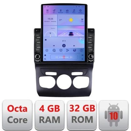 Navigatie Citroen C4 2011-2016 H-241 ecran tip TESLA 9.7&quot; cu Android Radio Bluetooth Internet GPS WIFI 4+32GB DSP 4G O CarStore Technology