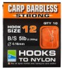 Carlige Legate PRESTON Carp Strong HTN Barbless, 40cm, Nr.12, 0.16mm, 10buc/pac