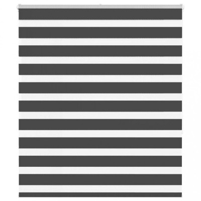 Jaluzea tip zebra neagră lățime țesătură 130,9 cm poliester foto