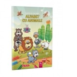 Carte de colorat A4, Alfabet cu animale