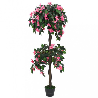 Plantă artificială Rododendron cu ghiveci, 155 cm, verde și roz foto