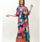 ROCHIE LUNGA CU BUZUNARE MANECA SCURTA TIP CLOPOT SPLENDIDO TALIE UNICA Multicolora