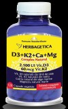 D3+k2+ca+mg complex natural 120cps vegetale, Herbagetica