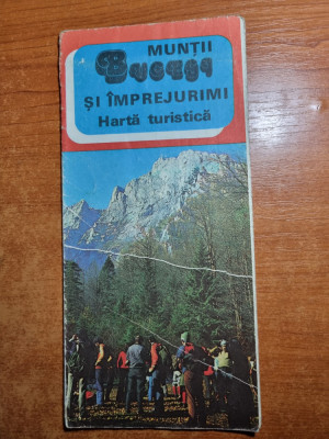 muntii bucegi si imprejurimi - harta turistica - din anul 1982 - dim. 65\47 cm foto