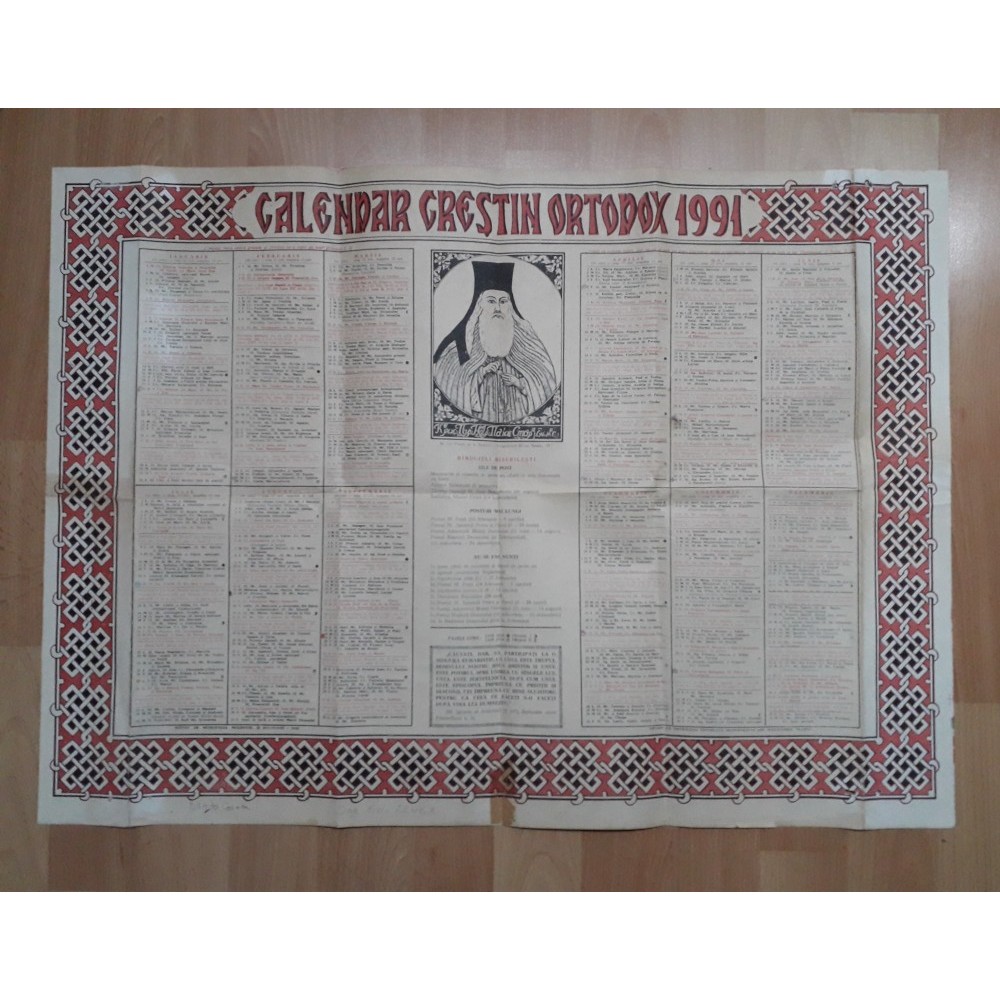 Calendar vechi Crestin Ortodox 1991 arhiva Okazii.ro