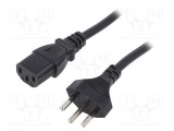 Cablu 3x1mm2 IEC C13 mamă 3m negru 10A LIAN DUNG