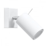Lampă De Perete Ring Alb Oțel 1 Bec Tub Modern De Interior