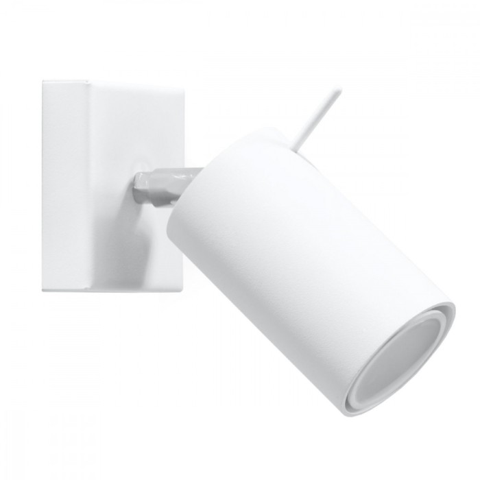 Lampă De Perete Ring Alb Oțel 1 Bec Tub Modern De Interior