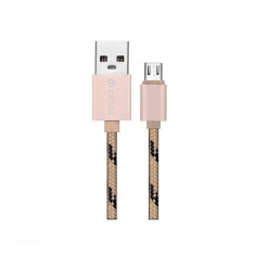 Cablu Devia Fashion MicroUSB 1m Auriu foto