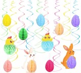 Set decoratiuni pentru Paste Lanmok, hartie/plastic, multicolor, 21 piese