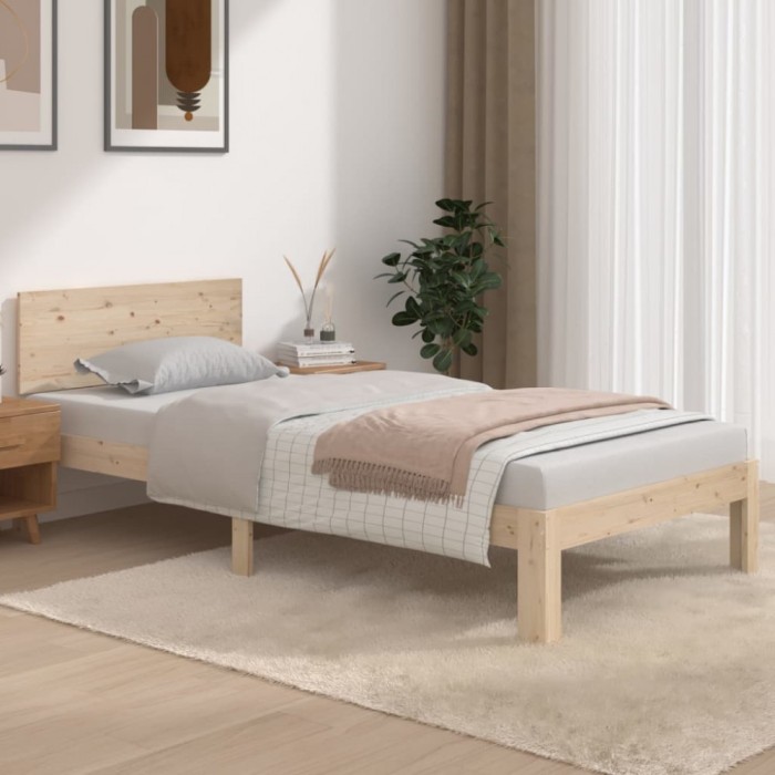 vidaXL Cadru de pat Single 3FT, 90x190 cm, lemn masiv