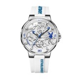 Ceas Barbati Playboy 3052 Alb , Design Luxury, Functii Multiple, Afisaj Luminos, Rezistent la Apa 3ATM
