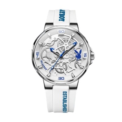 Ceas Barbati Playboy 3052 Alb , Design Luxury, Functii Multiple, Afisaj Luminos, Rezistent la Apa 3ATM foto