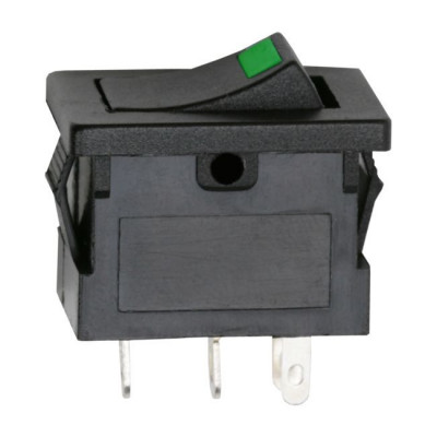 Interupator basculant 1 circuit 3 pini OFF-ON LED verde 12V 15A cu retinere foto