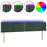 Cumpara ieftin Tablie de pat cu LED, verde inchis, 203x16x78/88 cm, catifea